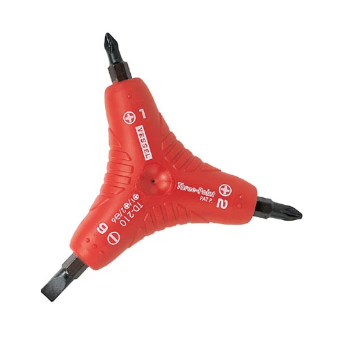 VESSEL 3-Point Screwdriver No.TD-210(Ph No.1/Ph No.2/Slotted 6)